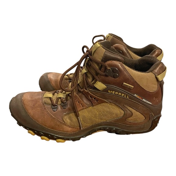 Merrell Women’s Chameleon Arc Gore Tex Hiking Boot in Brown Moss Sz 10 - Picture 1 of 13